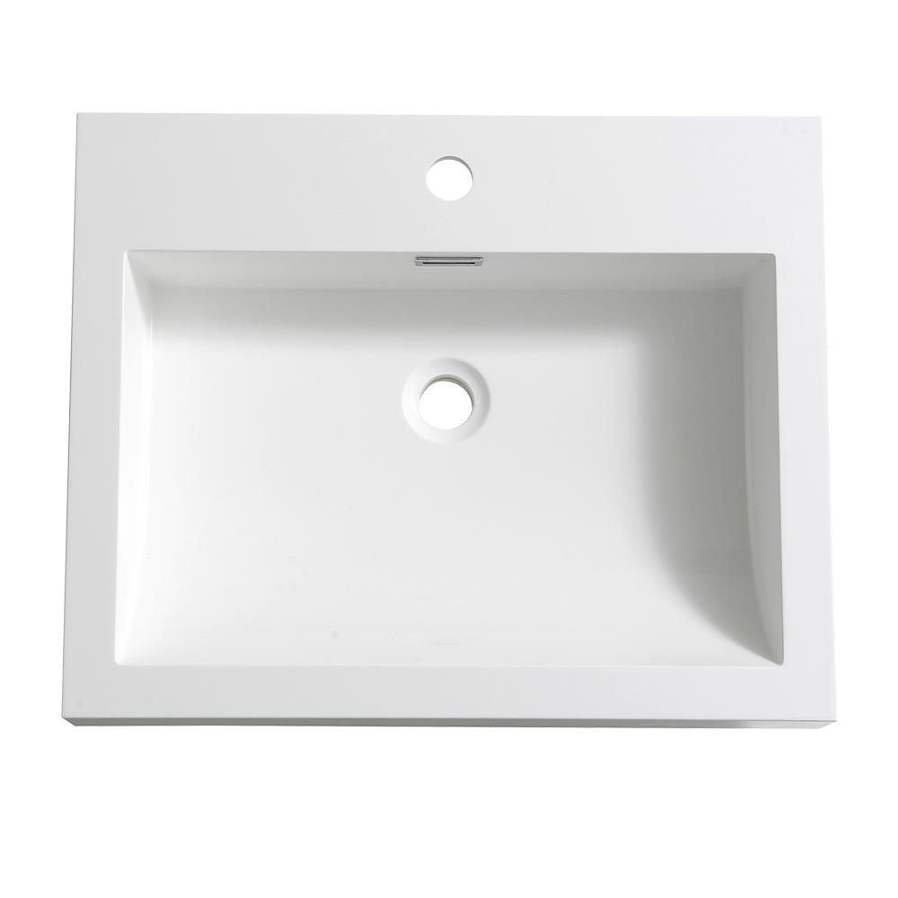 Fresca Nano 24" White Integrated Sink / Countertop - Luxe Bathroom Vanities