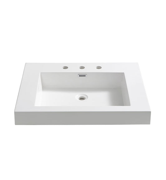 Fresca Potenza 28" White Integrated Sink / Countertop - Luxe Bathroom Vanities Luxury Bathroom Fixtures Bathroom Furniture