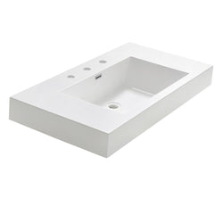Fresca Vista 36" White Integrated Sink / Countertop - Luxe Bathroom Vanities