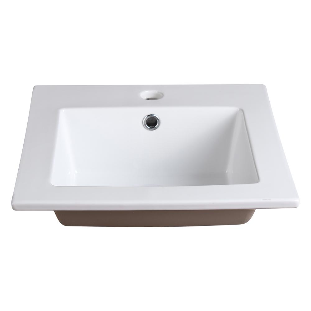 Fresca Allier 16" White Integrated Sink / Countertop - Luxe Bathroom Vanities
