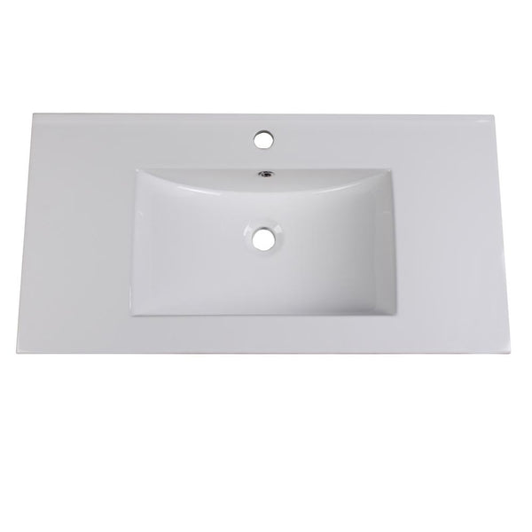Fresca Allier 36" White Integrated Sink / Countertop - Luxe Bathroom Vanities Luxury Bathroom Fixtures Bathroom Furniture