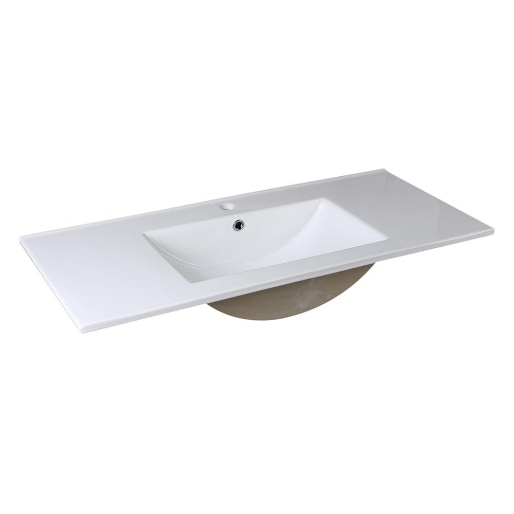 Fresca Allier 40" White Integrated Sink / Countertop - Luxe Bathroom Vanities