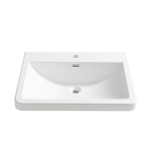 Fresca Milano 26" White Integrated Sink / Countertop - Luxe Bathroom Vanities Luxury Bathroom Fixtures Bathroom Furniture