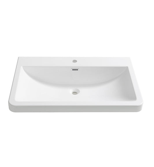 Fresca Milano 32" White Integrated Sink / Countertop - Luxe Bathroom Vanities Luxury Bathroom Fixtures Bathroom Furniture