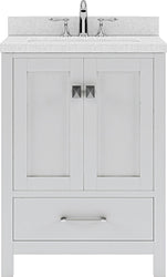 Virtu USA Caroline Avenue 24" Single Bath Vanity with Dazzle White Top and Square Sink - Luxe Bathroom Vanities