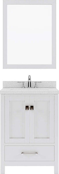 Virtu USA Caroline Avenue 24" Single Bath Vanity with Dazzle White Top and Square Sink with Mirror - Luxe Bathroom Vanities