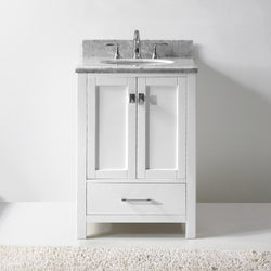 Virtu USA Caroline Avenue 24" Single Bath Vanity with Marble Top and Round Sink - Luxe Bathroom Vanities Luxury Bathroom Fixtures Bathroom Furniture