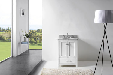 Virtu USA Caroline Avenue 24" Single Bath Vanity with Marble Top and Round Sink - Luxe Bathroom Vanities Luxury Bathroom Fixtures Bathroom Furniture