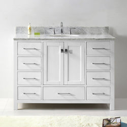Virtu USA Caroline Avenue 48" Single Bath Vanity with Marble Top and Round Sink - Luxe Bathroom Vanities