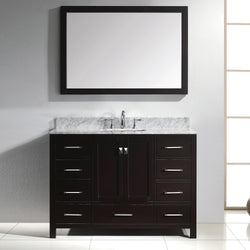 Virtu USA Caroline Avenue 48" Single Bath Vanity with Marble Top and Square Sink with Mirror - Luxe Bathroom Vanities