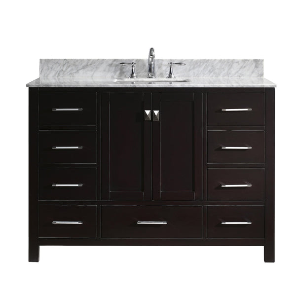 Virtu USA Caroline Avenue 48" Single Bath Vanity with Marble Top and Square Sink - Luxe Bathroom Vanities