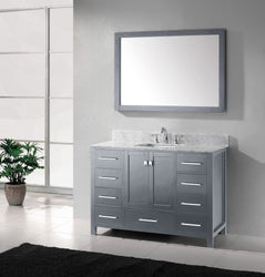 Virtu USA Caroline Avenue 48" Single Bath Vanity with Marble Top and Square Sink with Mirror - Luxe Bathroom Vanities