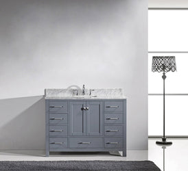 Virtu USA Caroline Avenue 48" Single Bath Vanity with Marble Top and Square Sink - Luxe Bathroom Vanities