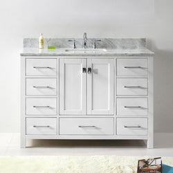 Virtu USA Caroline Avenue 48" Single Bath Vanity with Marble Top and Square Sink - Luxe Bathroom Vanities