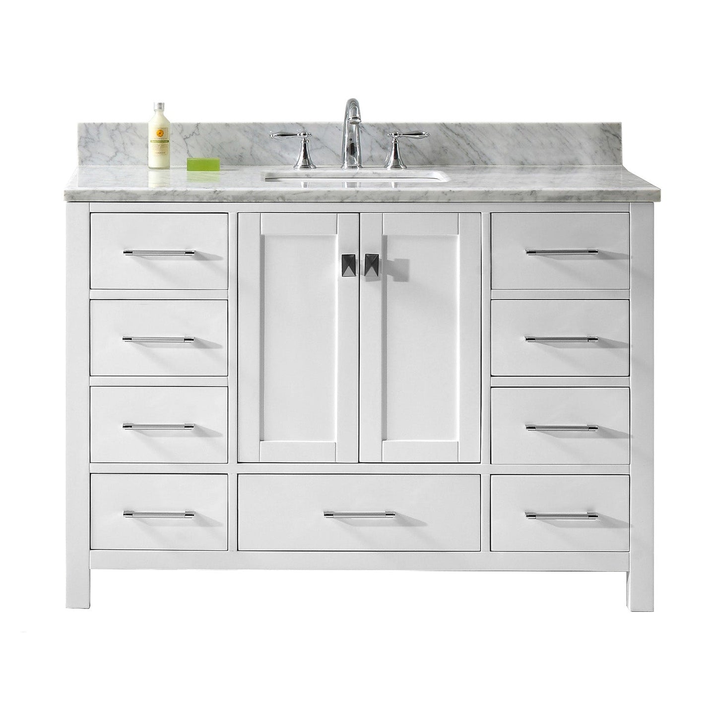 Virtu USA Caroline Avenue 48" Single Bath Vanity with Marble Top and Square Sink - Luxe Bathroom Vanities