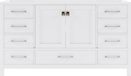 Virtu USA Caroline Avenue 60" Single Cabinet in White - Luxe Bathroom Vanities