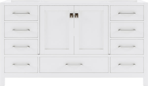 Virtu USA Caroline Avenue 60" Single Cabinet in White - Luxe Bathroom Vanities