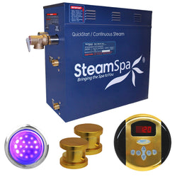 SteamSpa Indulgence 12 KW QuickStart Acu-Steam Bath Generator Package in Brushed Nickel - Luxe Bathroom Vanities Luxury Bathroom Fixtures Bathroom Furniture