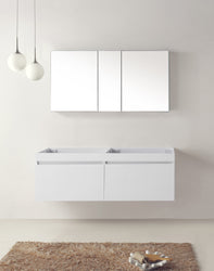 Virtu USA Zuri 55" Double Cabinet in Gloss White - Luxe Bathroom Vanities