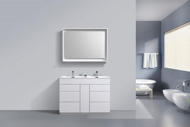 Kubebath Milano 48" Double Sink Modern Bathroom Vanity - Luxe Bathroom Vanities