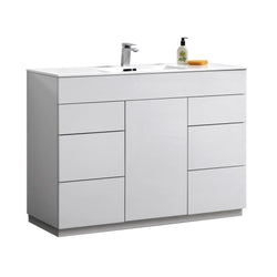 Kubebath Milano 48" Single Sink Modern Bathroom Vanity - Luxe Bathroom Vanities