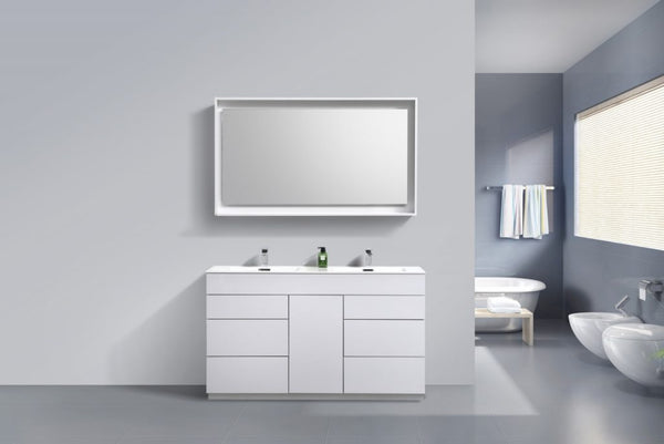 Kubebath Milano 60" Double Sink Modern Bathroom Vanity - Luxe Bathroom Vanities
