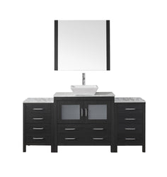 Virtu USA Dior 72" Single Bath Vanity with Marble Top and Square Sink with Brushed Nickel Faucet and Mirror - Luxe Bathroom Vanities Luxury Bathroom Fixtures Bathroom Furniture