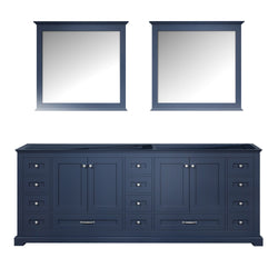 Dukes 84" Double Vanity, no Top and 34" Mirrors - Luxe Bathroom Vanities