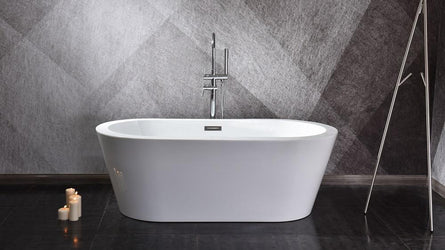 Lure 67" Free Standing Acrylic Bathtub w/ Chrome Drain - Luxe Bathroom Vanities Luxury Bathroom Fixtures Bathroom Furniture