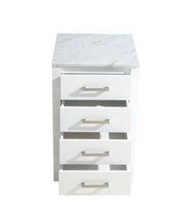 Jacques 20" Side Cabinet, White Carrara Marble Top - Luxe Bathroom Vanities Luxury Bathroom Fixtures Bathroom Furniture