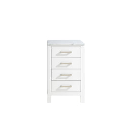 Jacques 20" Side Cabinet, White Carrara Marble Top - Luxe Bathroom Vanities Luxury Bathroom Fixtures Bathroom Furniture