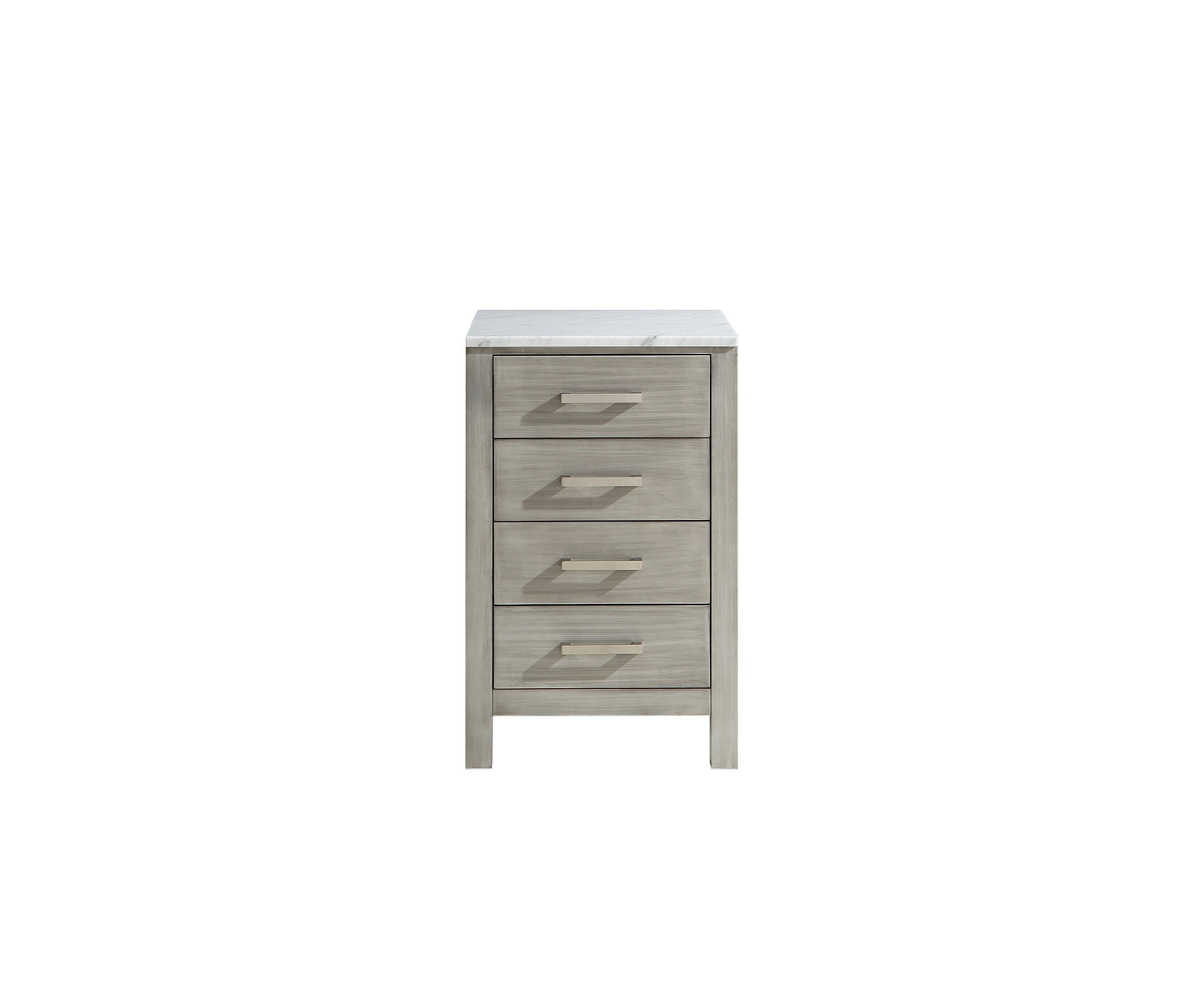 Jacques 20" Side Cabinet, White Carrara Marble Top - Luxe Bathroom Vanities Luxury Bathroom Fixtures Bathroom Furniture