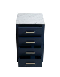 Jacques 20" Side Cabinet, White Carrara Marble Top - Luxe Bathroom Vanities Luxury Bathroom Fixtures Bathroom Furniture