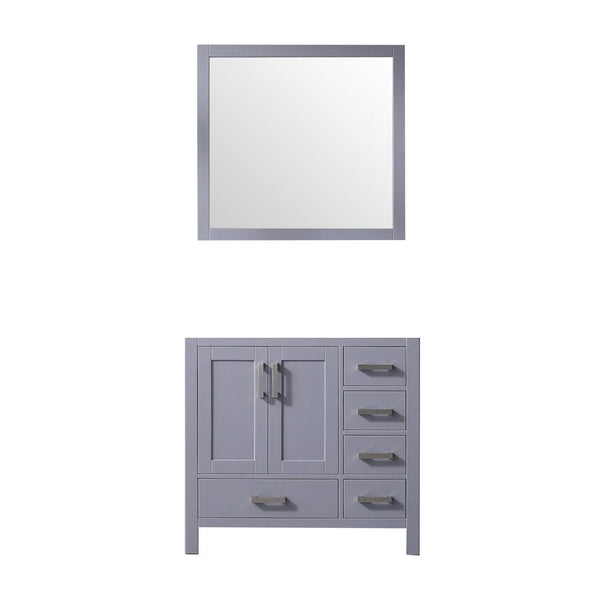 Jacques 36" Single Vanity, no Top and 34" Mirror - Left Version - Luxe Bathroom Vanities Luxury Bathroom Fixtures Bathroom Furniture