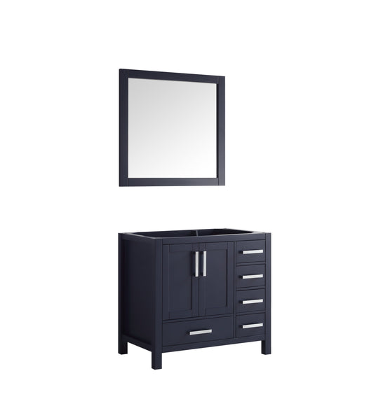 Jacques 36" Single Vanity, no Top and 34" Mirror - Left Version - Luxe Bathroom Vanities Luxury Bathroom Fixtures Bathroom Furniture