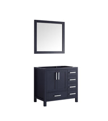 Jacques 36" Single Vanity, no Top and 34" Mirror - Left Version - Luxe Bathroom Vanities Luxury Bathroom Fixtures Bathroom Furniture