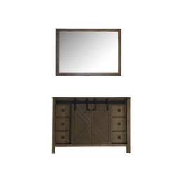 Marsyas Veluti 48" Rustic Brown Single Vanity, no Top and 44" Mirror - Luxe Bathroom Vanities Luxury Bathroom Fixtures Bathroom Furniture