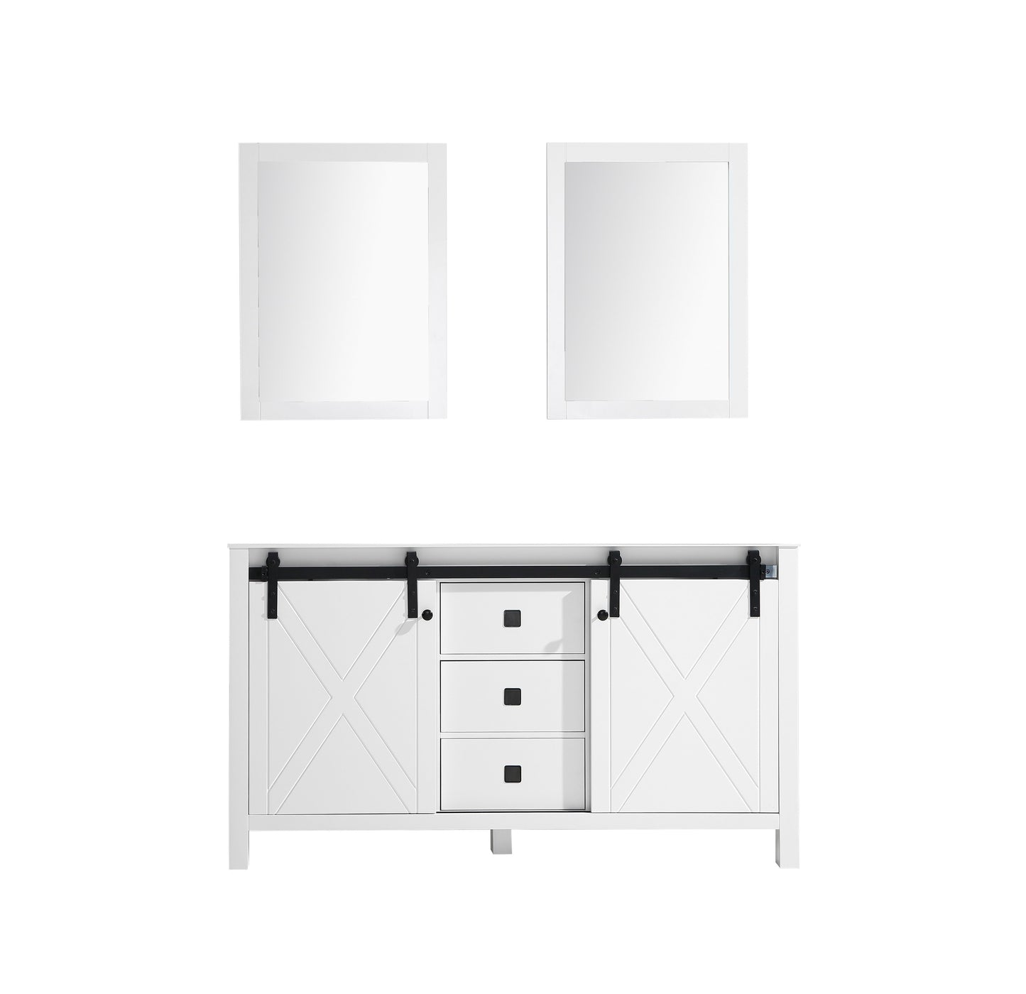 Marsyas Veluti 60" Double Vanity, no Top and 24" Mirrors - Luxe Bathroom Vanities Luxury Bathroom Fixtures Bathroom Furniture