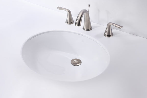Pegasus Series 8 in. Ceramic Undermount Sink Basin in White - Luxe Bathroom Vanities