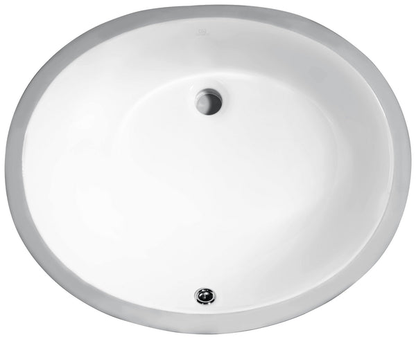 Rhodes Series 7.75 in. Ceramic Undermount Sink Basin in White - Luxe Bathroom Vanities