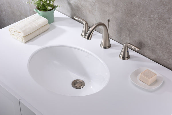 Rhodes Series 7.75 in. Ceramic Undermount Sink Basin in White - Luxe Bathroom Vanities