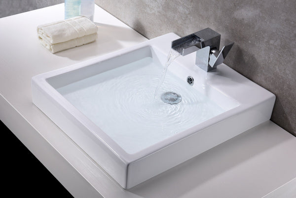 Deux Series Ceramic Vessel Sink in White - Luxe Bathroom Vanities