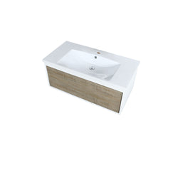 Lexora Scopi 36" Rustic Acacia Bathroom Vanity and Acrylic Composite Top with Integrated Sink - Luxe Bathroom Vanities