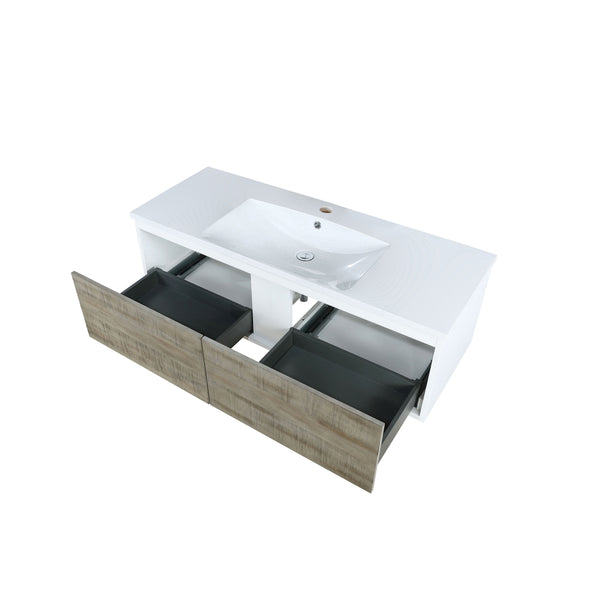 Lexora Scopi 48" Rustic Acacia Bathroom Vanity and Acrylic Composite Top with Integrated Sink - Luxe Bathroom Vanities