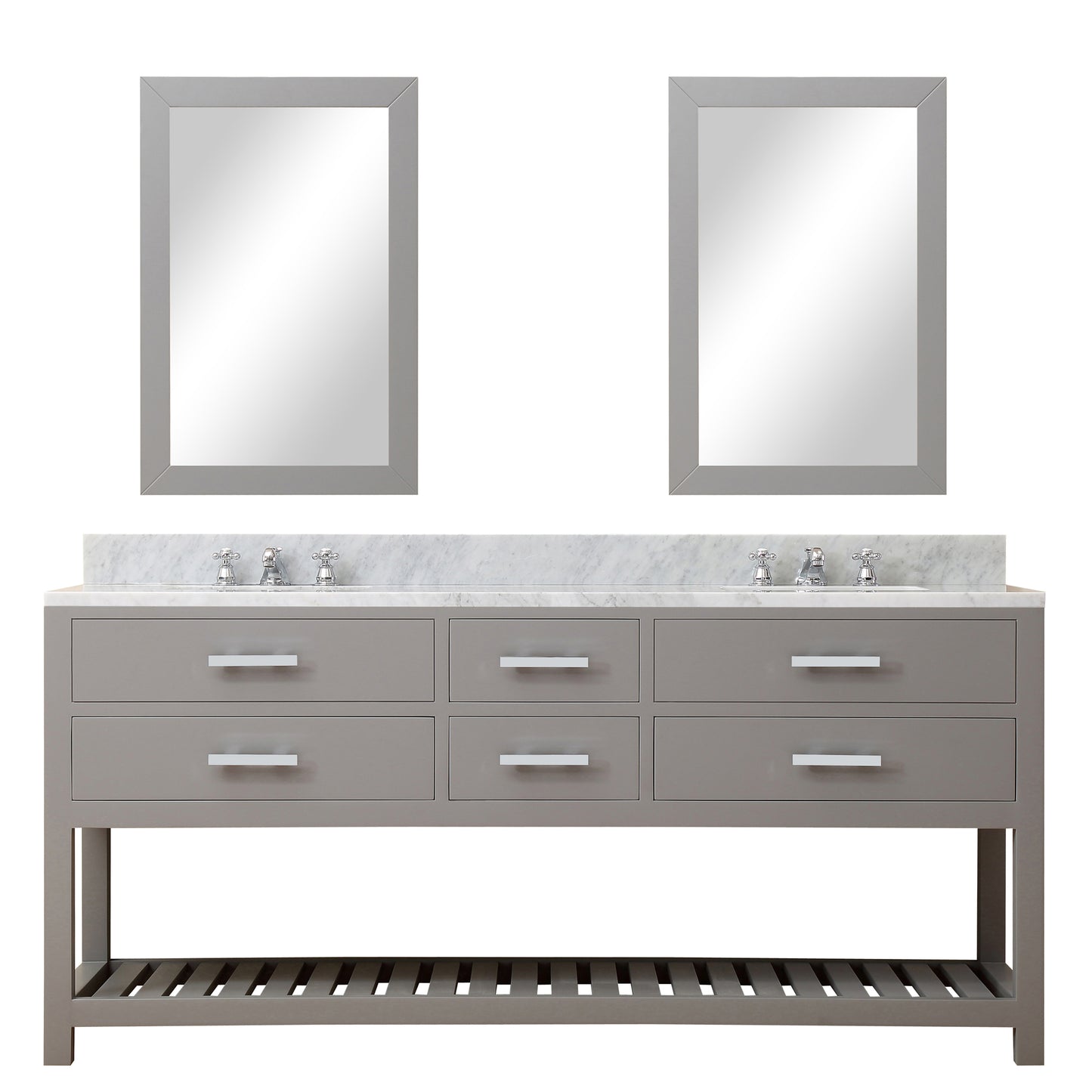 Water Creation Madalyn 72 Inch Double Sink Bathroom Vanity With 2 Matching Framed Mirrors And Faucets - Luxe Bathroom Vanities