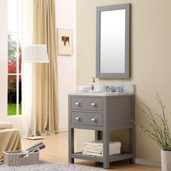 Water Creation 24 Inch Single Sink Bathroom Vanity With Matching Framed Mirror From The Madalyn Collection - Luxe Bathroom Vanities