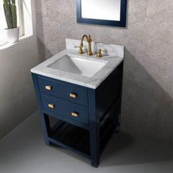 Water Creation Madalyn 24 Inch Monarch Blue Single Sink Bathroom Vanity With Mirror - Luxe Bathroom Vanities