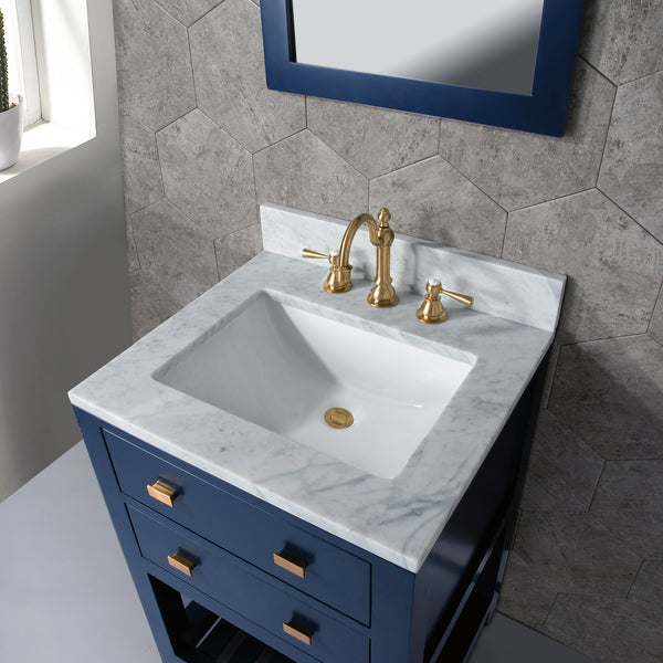 Water Creation Madalyn 24 Inch Monarch Blue Single Sink Bathroom Vanity With Mirror - Luxe Bathroom Vanities