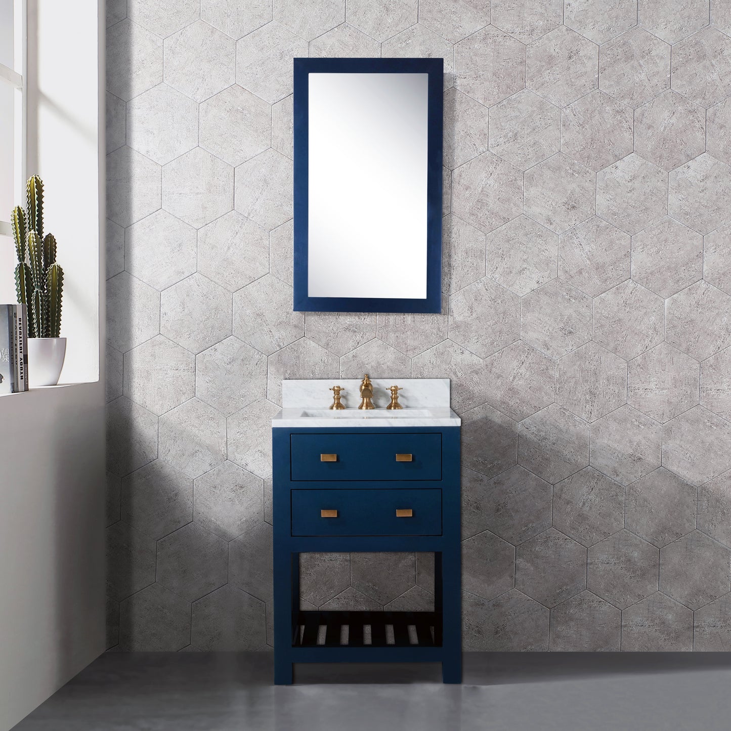 Water Creation 24 Inch Single Sink Bathroom Vanity With F2-0013 Faucet And Mirror From The Madalyn Collection - Luxe Bathroom Vanities