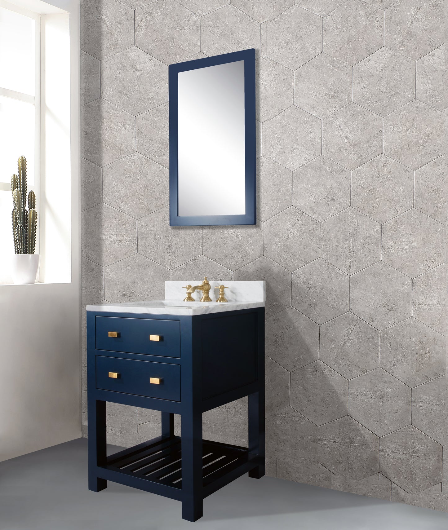 Water Creation 24 Inch Single Sink Bathroom Vanity With F2-0013 Faucet And Mirror From The Madalyn Collection - Luxe Bathroom Vanities